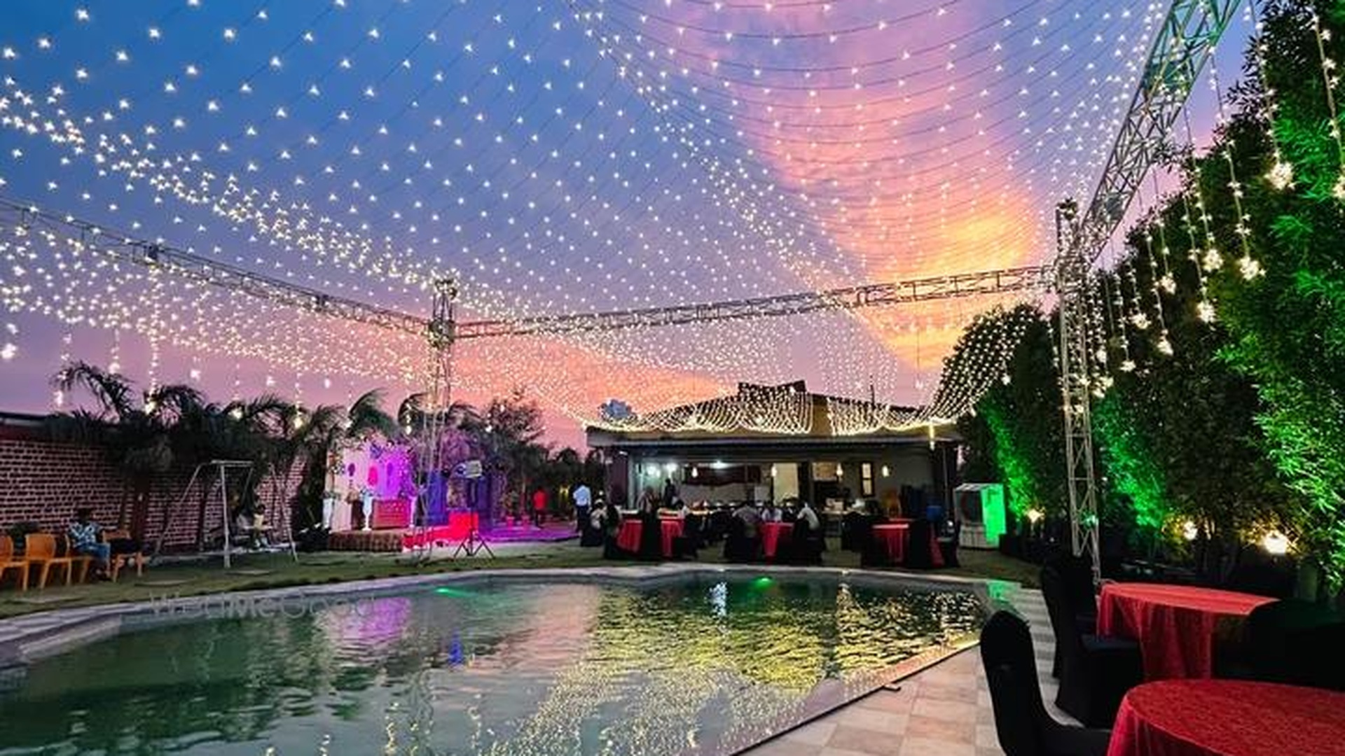 Poolside Venue - Evening Fairy Lights